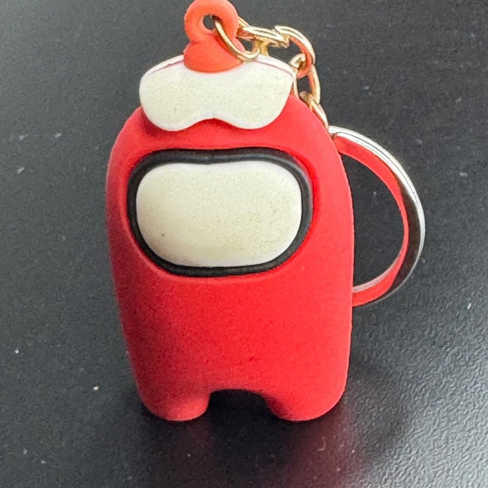 Monofine Among Us Keychain 2" Red Crewmate Rubber Charm Epic Games‎ Gaming Swag